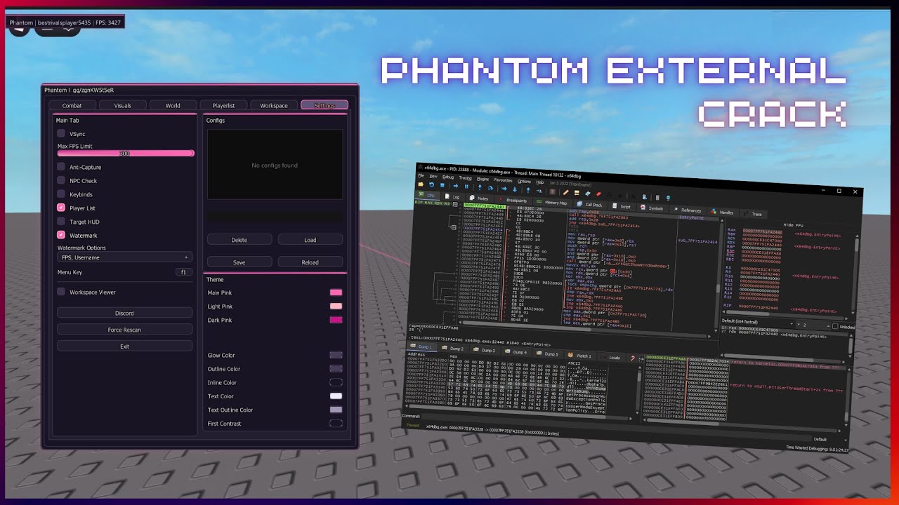 Cracking Phantom External in x64 dbg (Educational Purposes Only!)