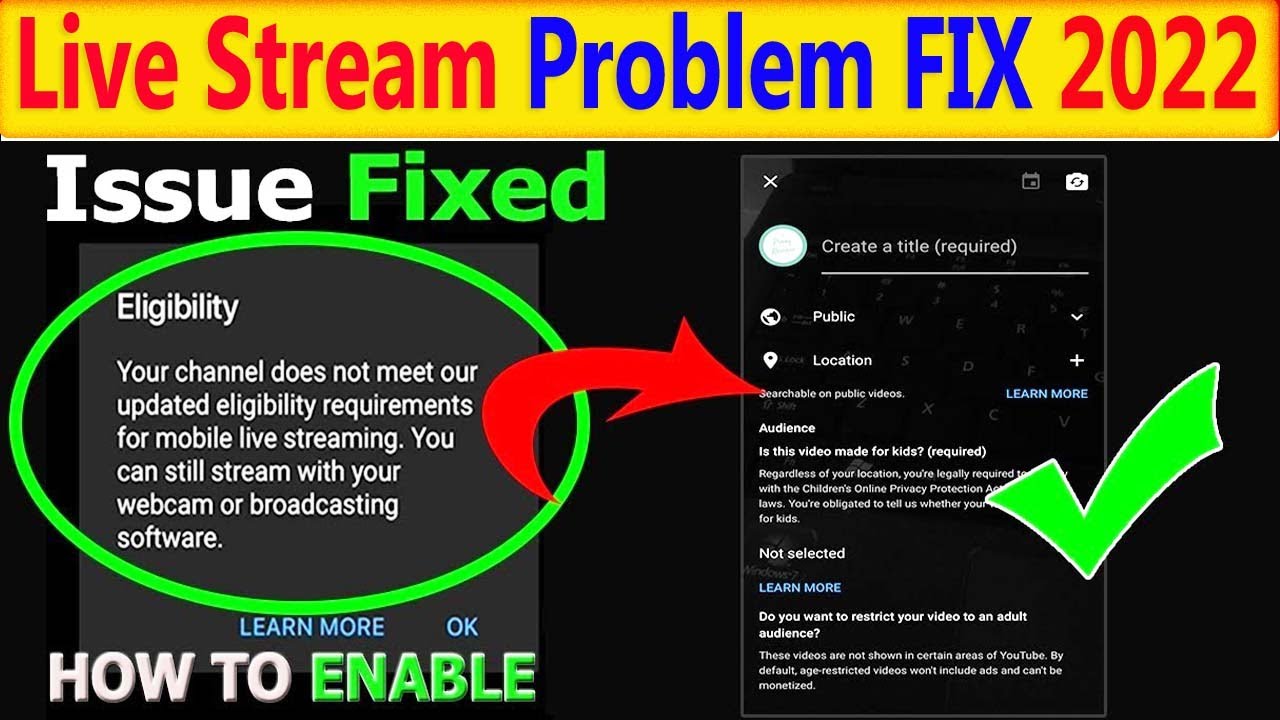 YouTube Live stream Eligibility Problem Solved