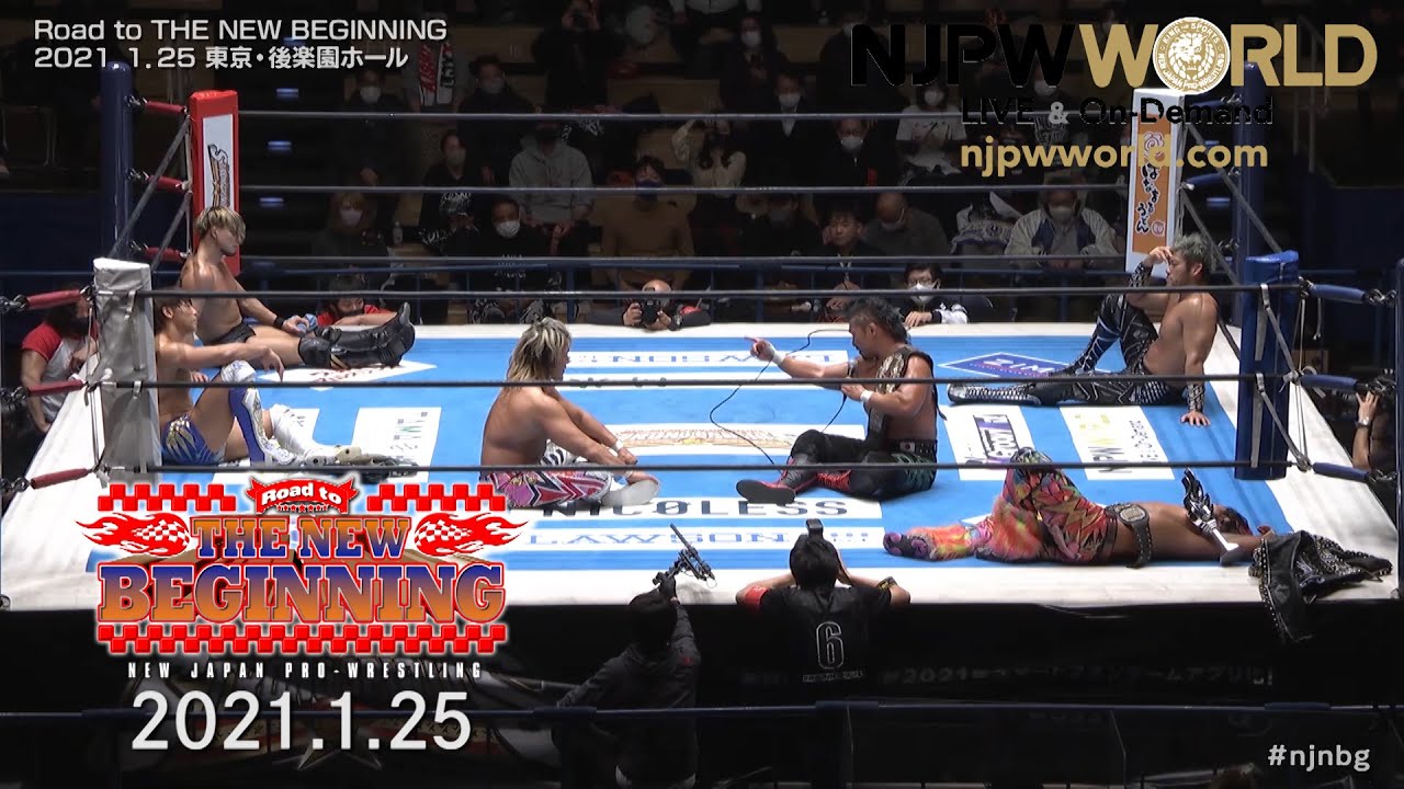 Shingo Takagi and Hiroshi Tanahashi react after a spectacular Korakuen draw!
