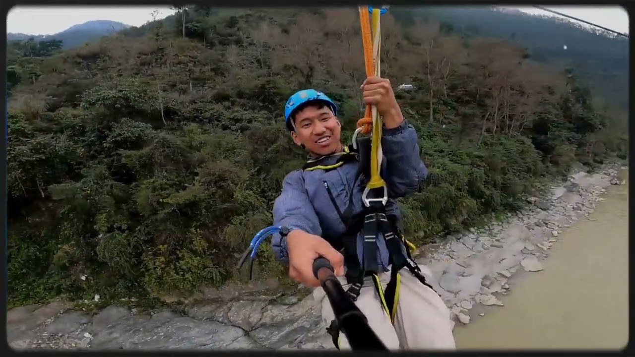 chitwan to Gorkha zipline at chumlingtar River fun Beach resort