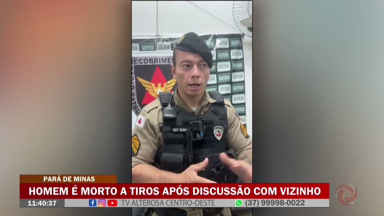 Pará de Minas: Homem é morto a tiros após discussão com vizinho