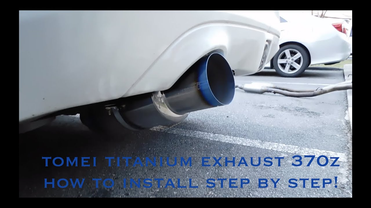 2010 Nissan 370Z Tomei expreme titanium exhaust cat back installation tutorial (How to step by step)