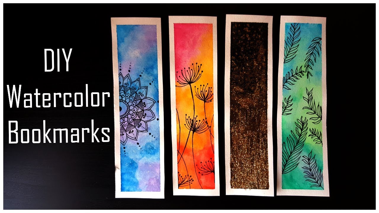 DIY Watercolor Bookmarks for Back to school 2017