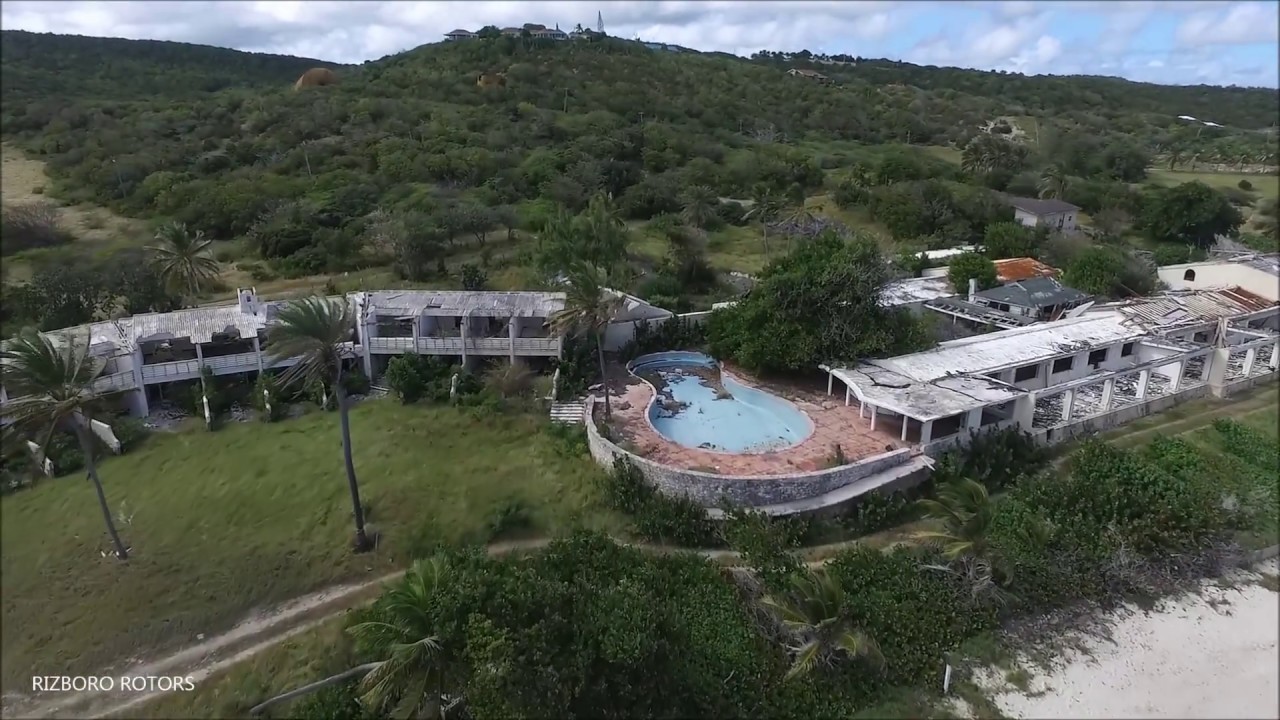 Abandoned Half Moon Bay Hotel - Antigua - Aerial View