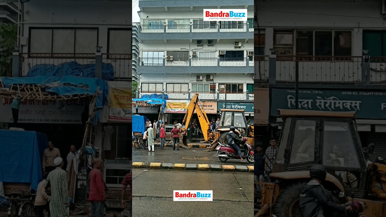 BMC conducted a surprise demolition drive from Bandra Station to Hill Road