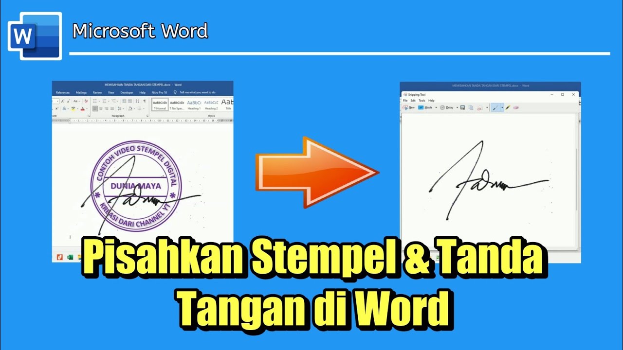 Cara Memisahkan Tanda Tangan Dengan Stempel di Word