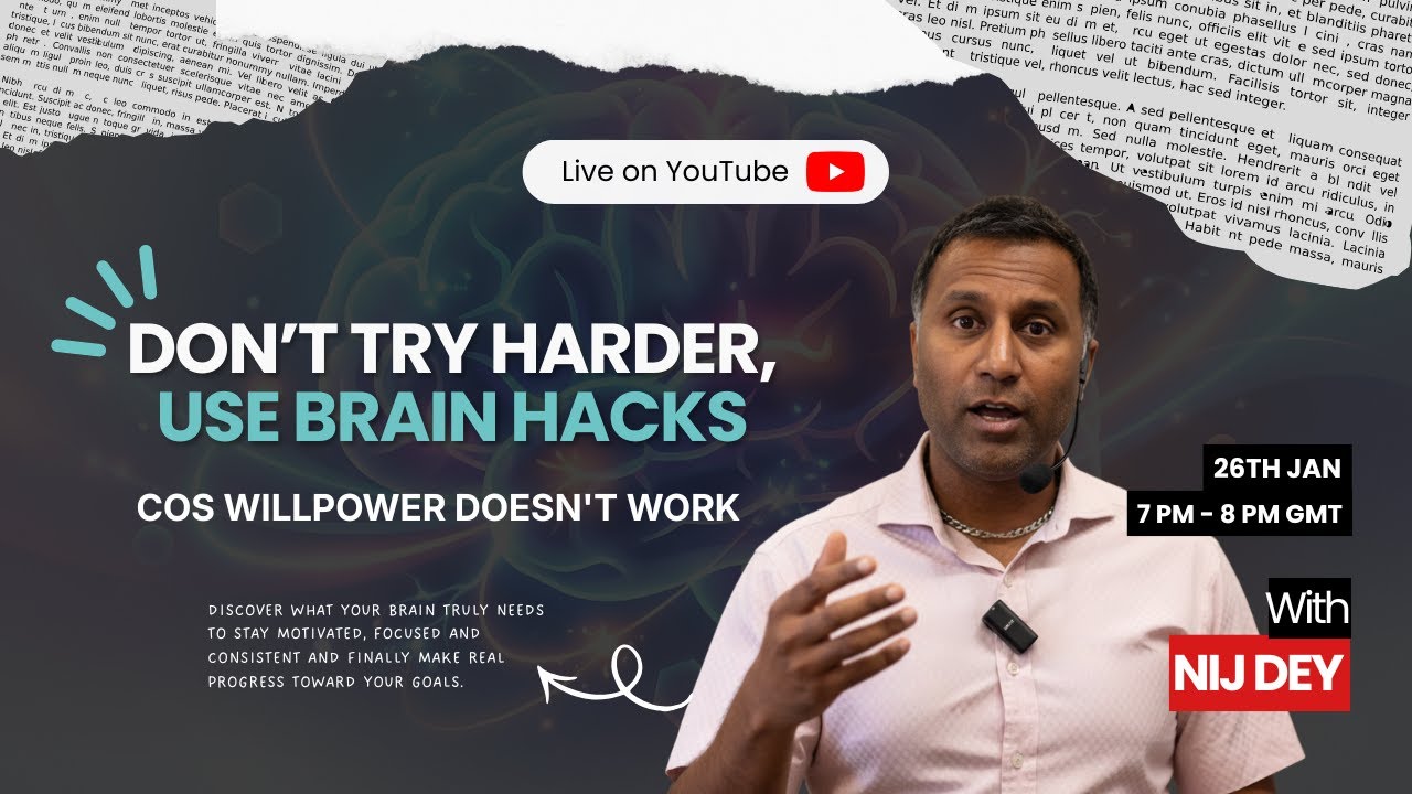 Don’t Try Harder, Use Brain Hacks (Willpower Doesn’t Work): Weekly Wisdom - Episode 1