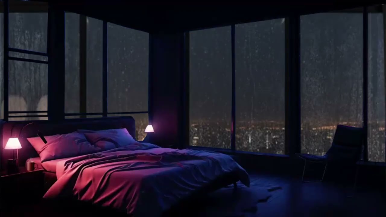 Relaxing Sounds of a Rainy Night with Ambience 🌲🔥