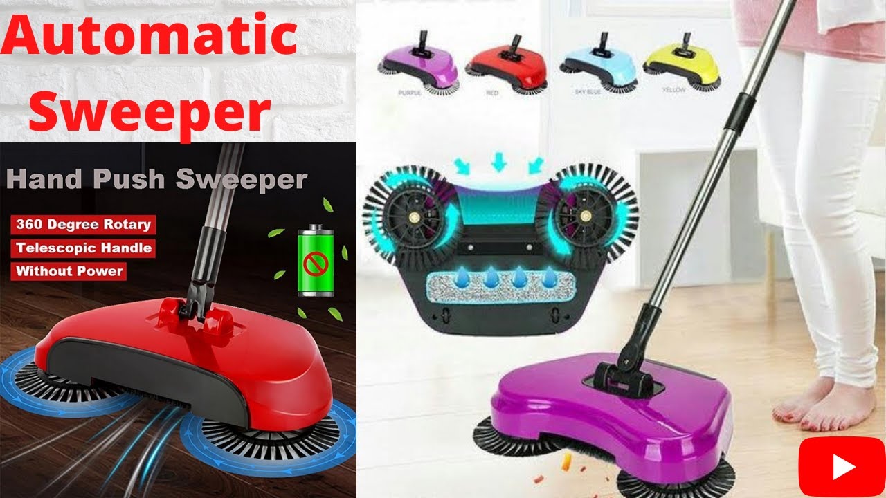 Automatic Hand Push Sweeper 360-Degree Rotating Automatic Sweeping Machine,Dustpan
