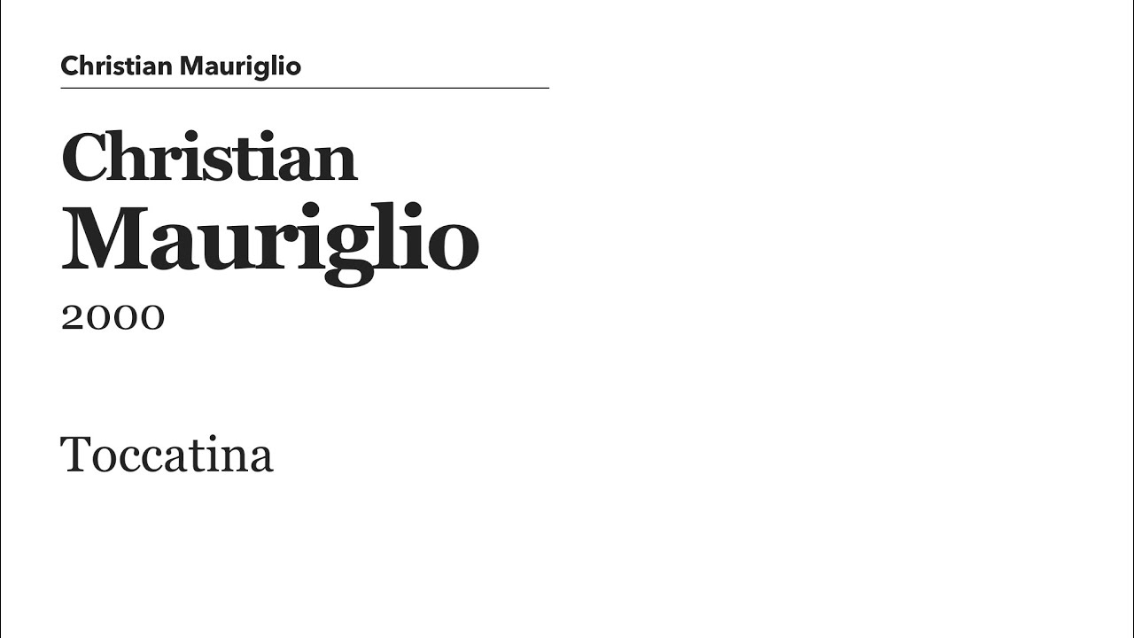 Toccatina per Organo, Christian Mauriglio