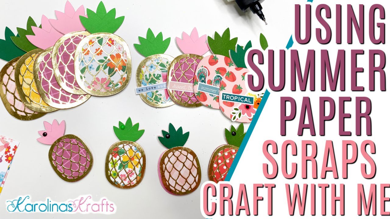 Using SUMMER Paper Scraps to Make Mini Cards and Journal Books, Using Scraps to make Embellishments