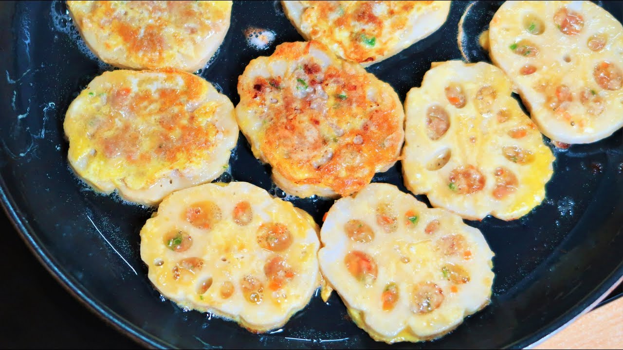 굽자마자 순식간에 동날 정도로 진짜 맛있어요!! 초간단 연근전 만드는 방법ㅎㅎ