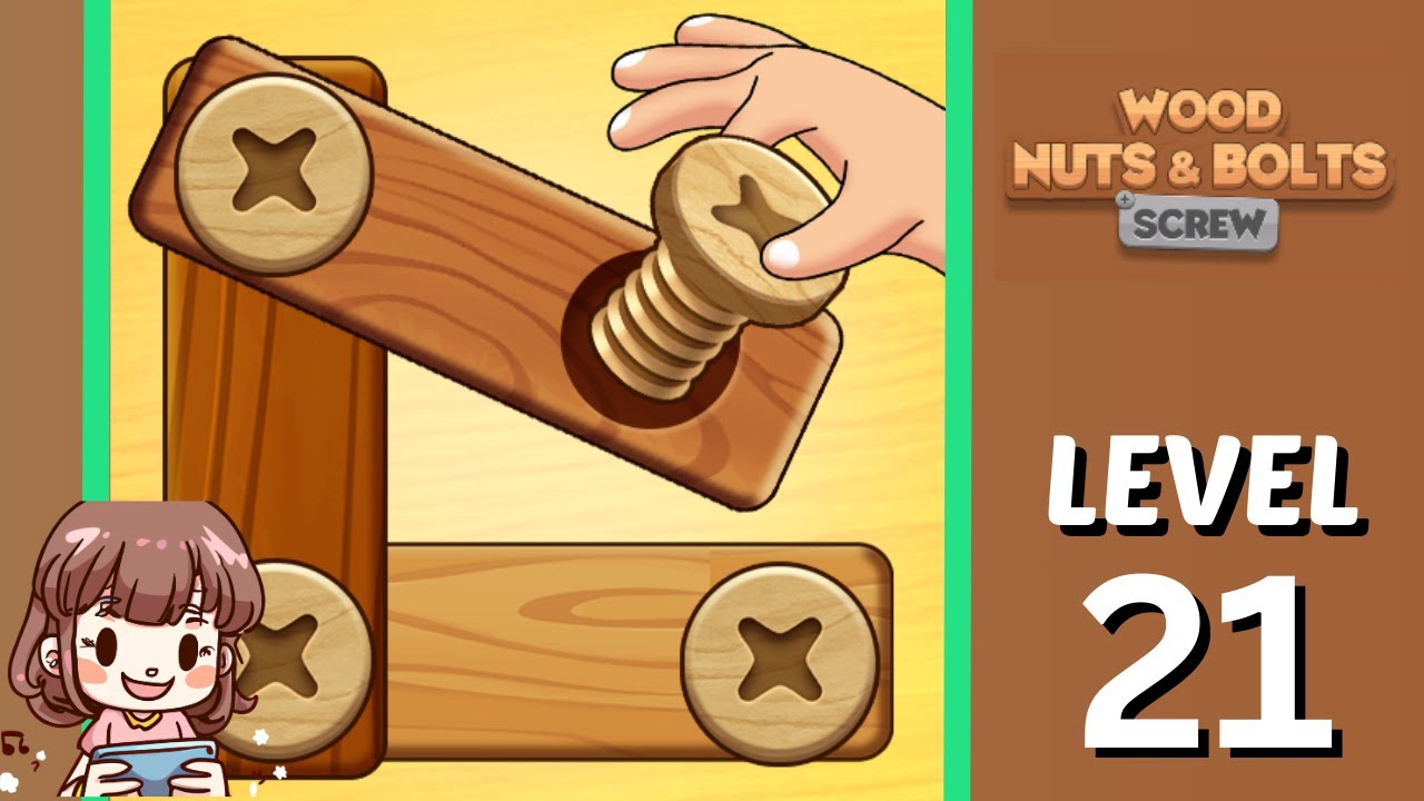 Wood Nuts and Bolts Screw Level 21 Solution Walkthrough ⚙️🧩
