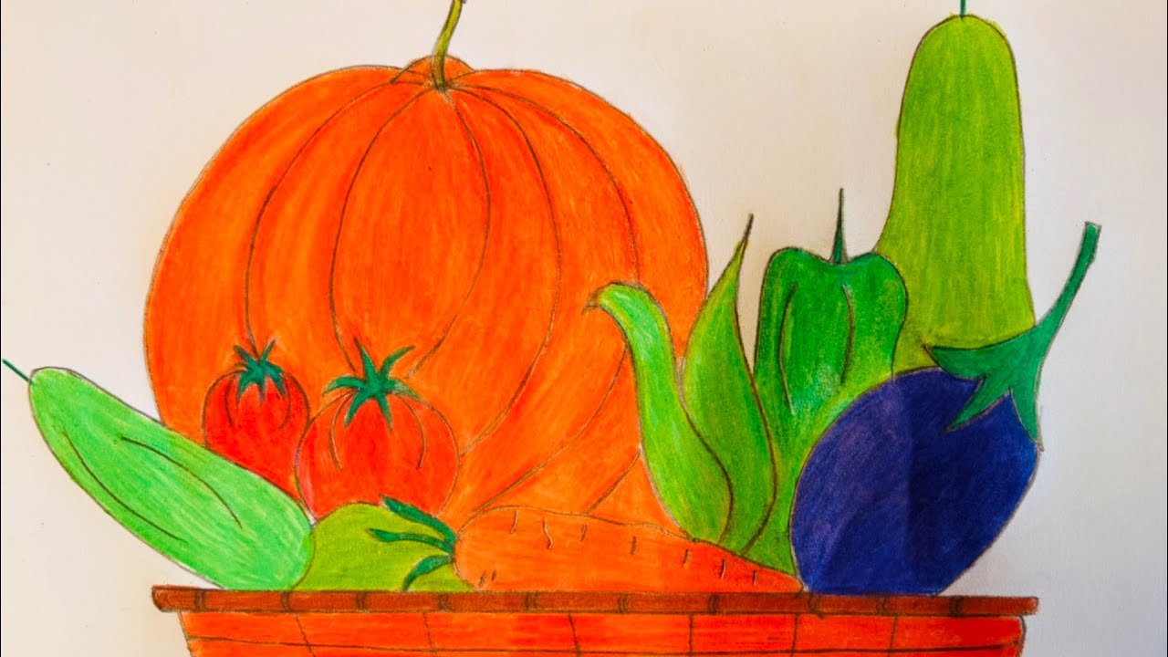 How to Draw a Vegetable Basket – Easy Step-by-Step Drawing for Beginners