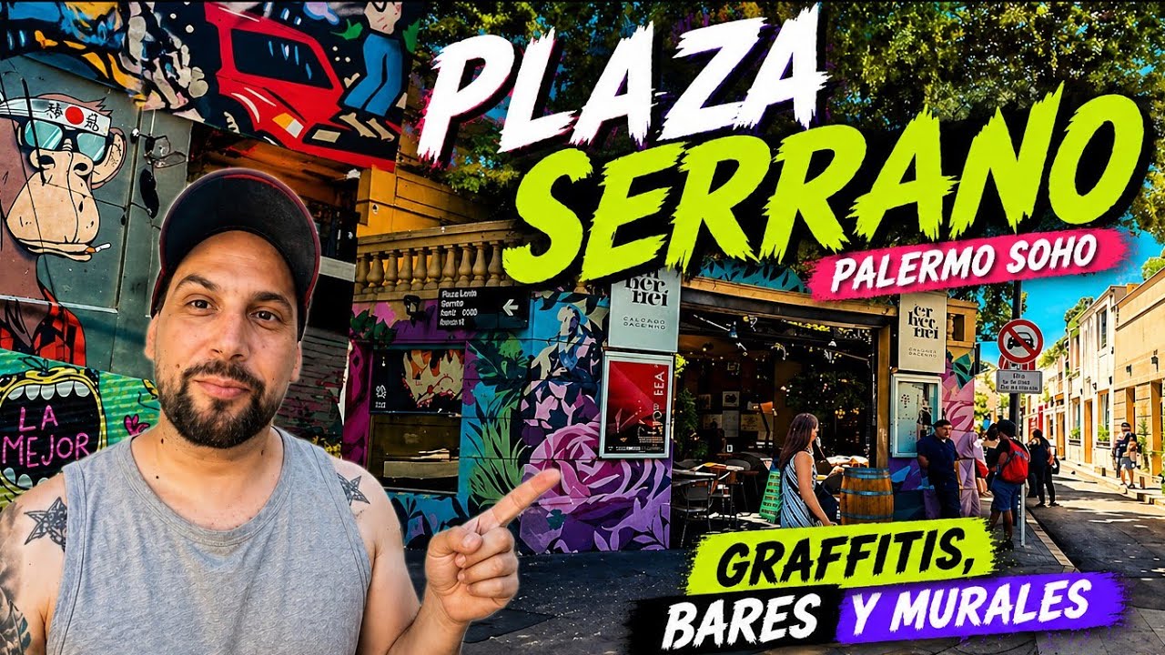 PLAZA SERRANO🔹️PALERMO SOHO barrio de BUENOS AIRES mas HIPSTER CON MAS MURALES y GRAFFITIS🔹️