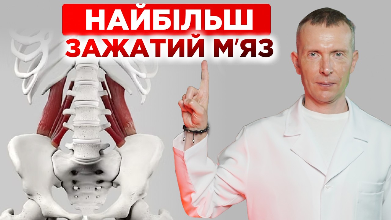 Через цей м'яз у 90% людей болить поперек | Комплекс вправ та простий ТЕСТ