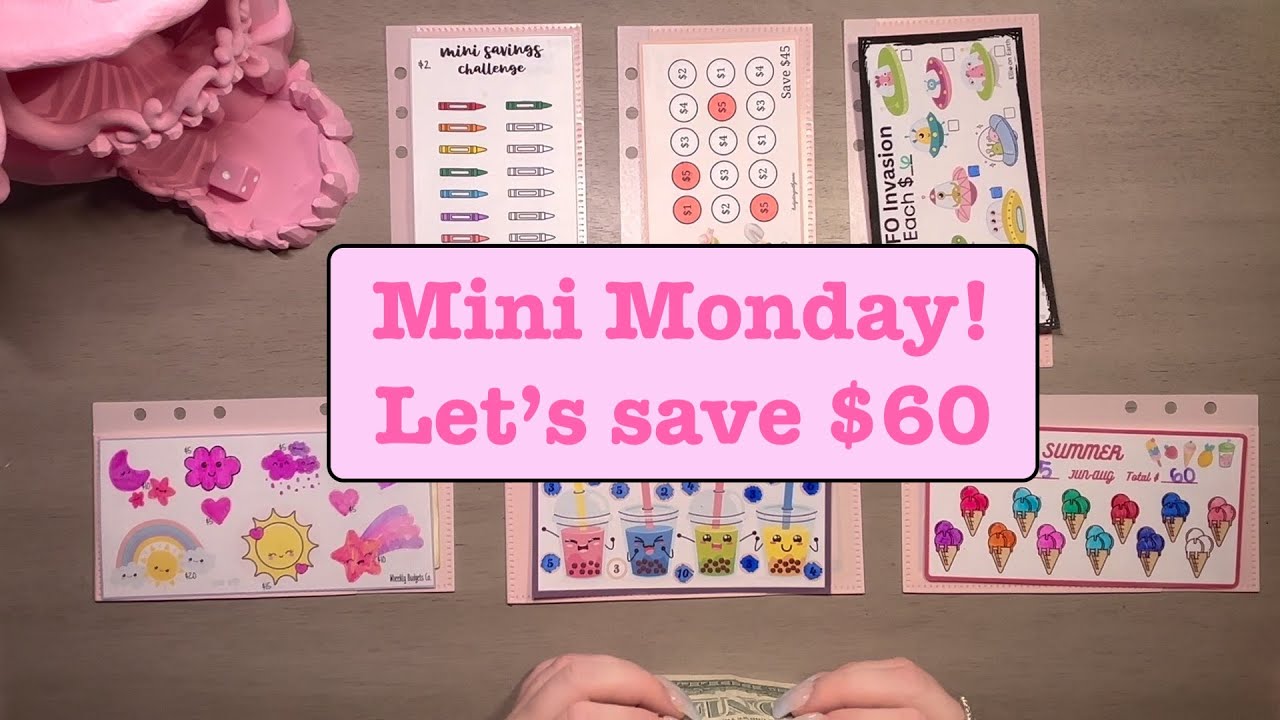 $60 Mini Monday/ Let's finish some savings challenges/ #savingchallenge #money #budget #cash #save