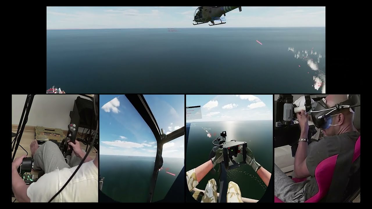 DCS World SA342 Gazelle Multicrew Test with Player Controlled Minigun
