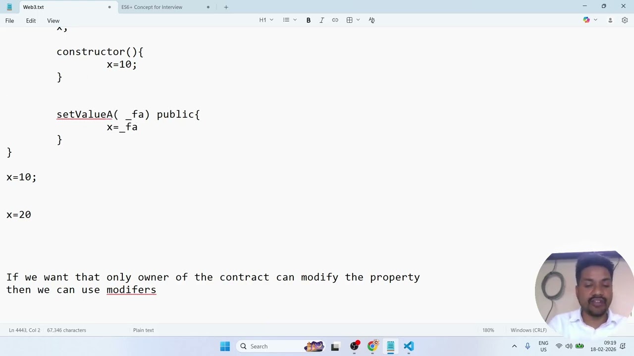 Lecture 9 - Web3 - Use of Modifiers(Middlewares) in Solidity