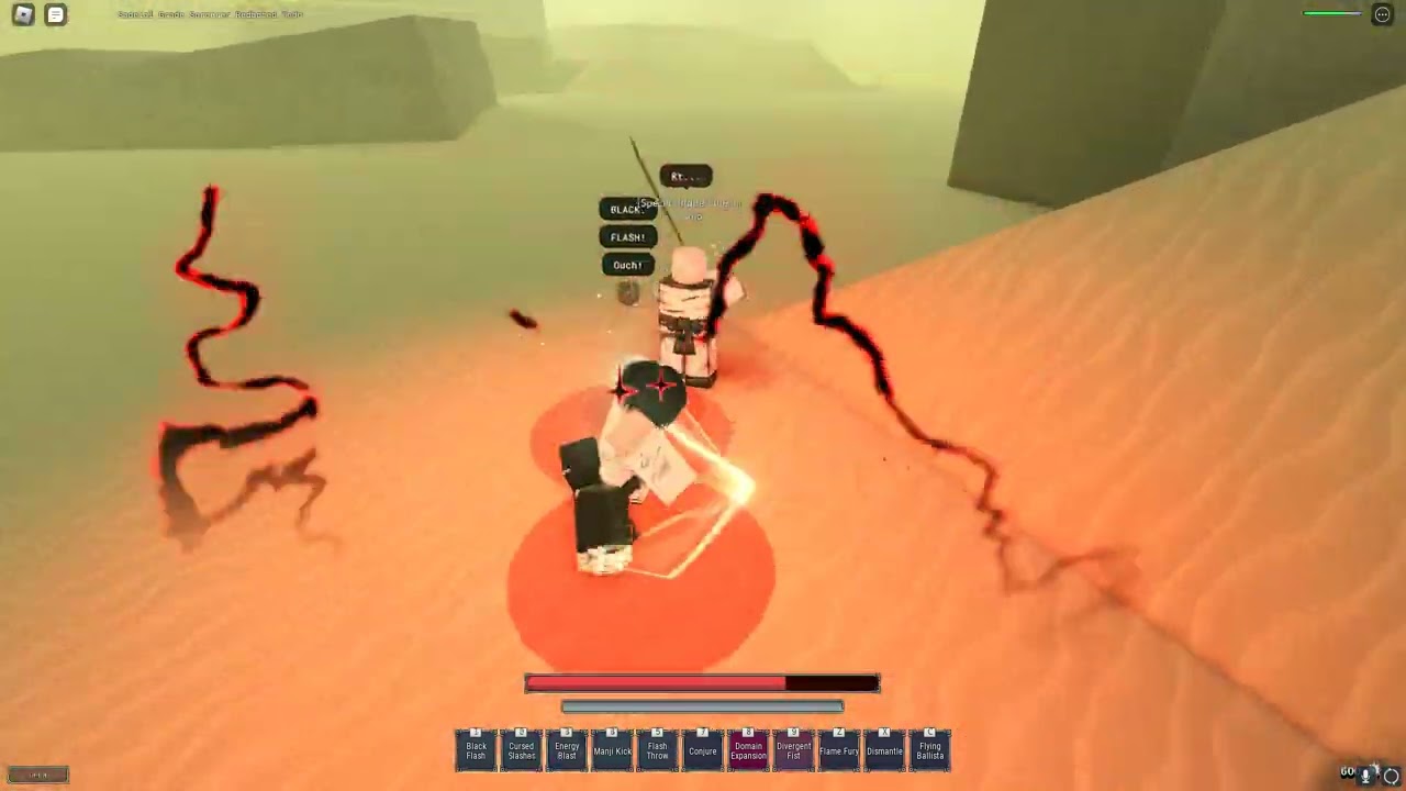 Landing the 8 black flash combo in Sorcery | Roblox |