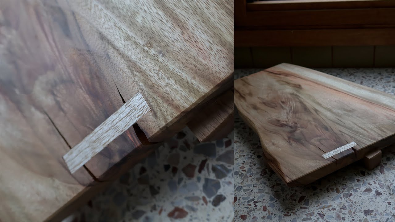 Making a small live edge serving board - Camphor Laurel & Blackbutt