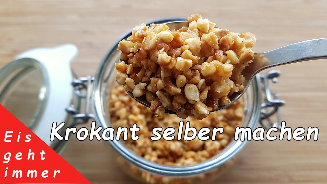 Knuspriges Krokant selber machen f&uuml;r Eis und Frankfurter Kranz