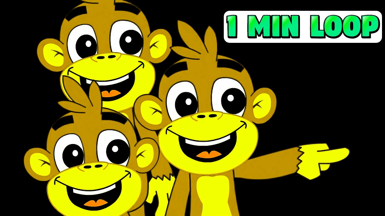 [2 MIN LOOP] Five Little Monkeys Remix 🐒🎧 Fun Beat Variations & Playtime Nursery Rhymes for Kids