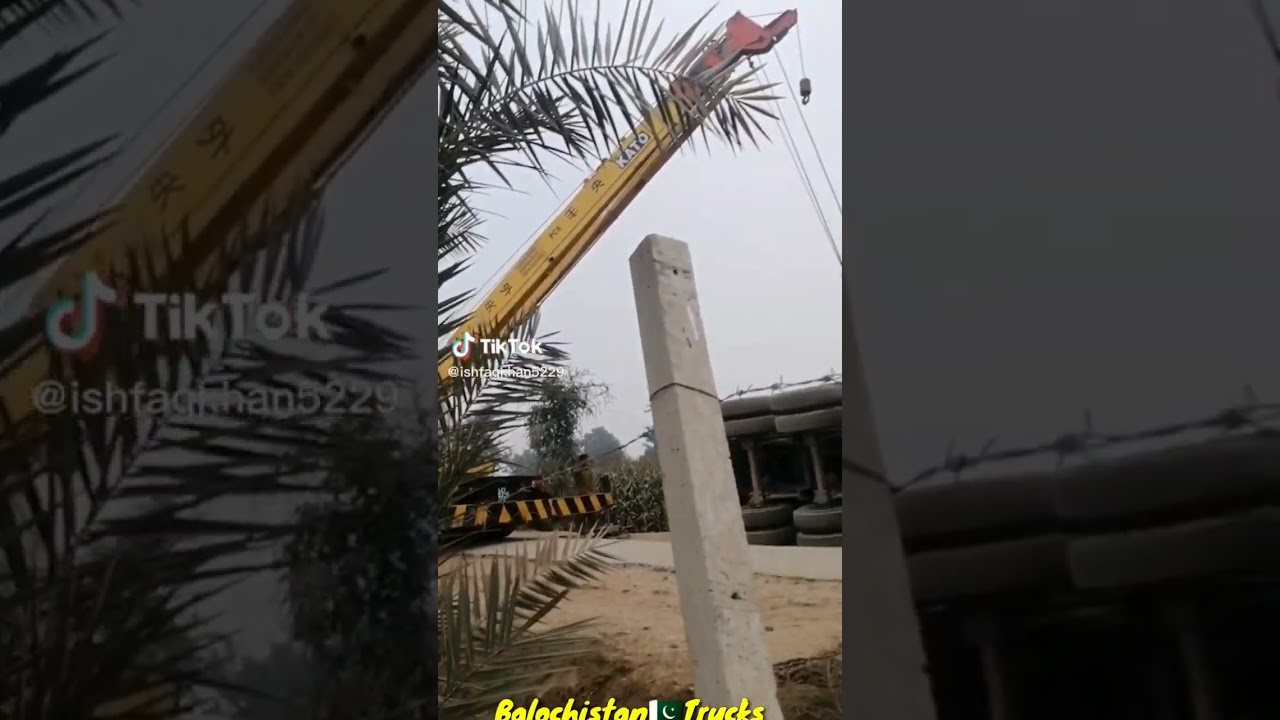 Rescue Operation of Accidental Half Body Trailer with Craine