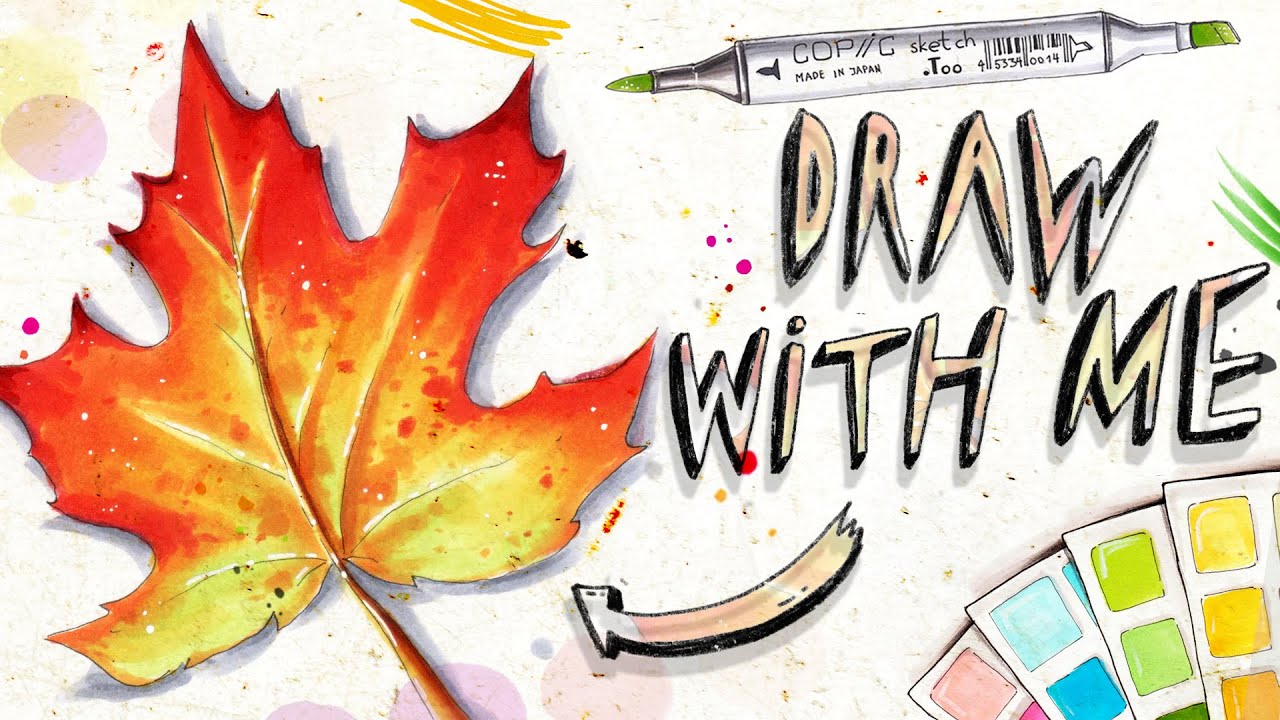 Beginner Marker Tutorial | How to draw and color a MAPLE LEAF!