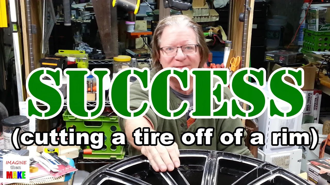 143. Using simple tools to cut a tire off of an aluminum rim