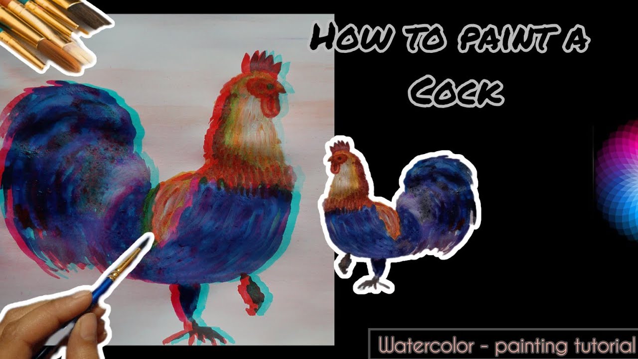 How to paint a Chicken -  Cock #watercolorpainting #tutorial