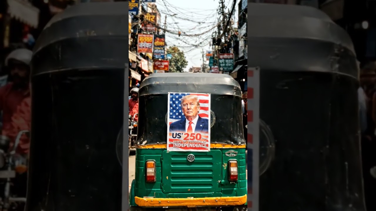 US puts Trump's posters on auto-rickshaws in Delhi for US' 250 years of Independence