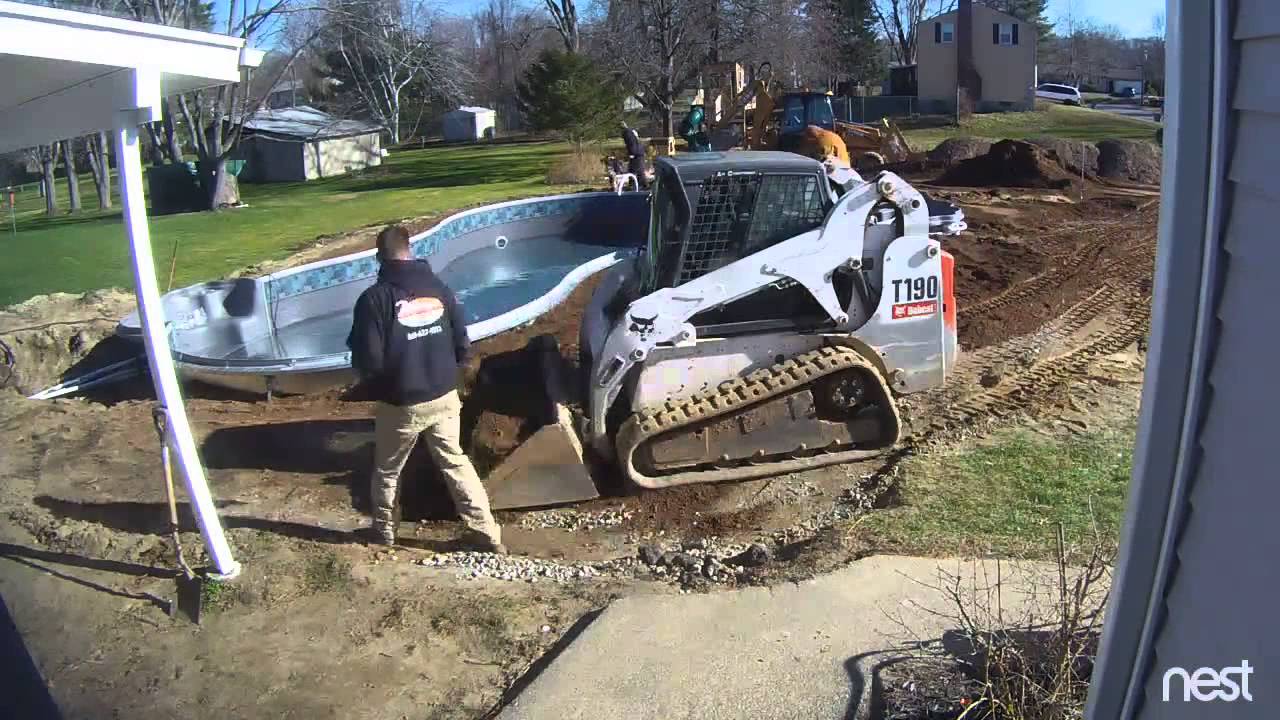 Inground Pool Install, Day 7 backfill and pool fill