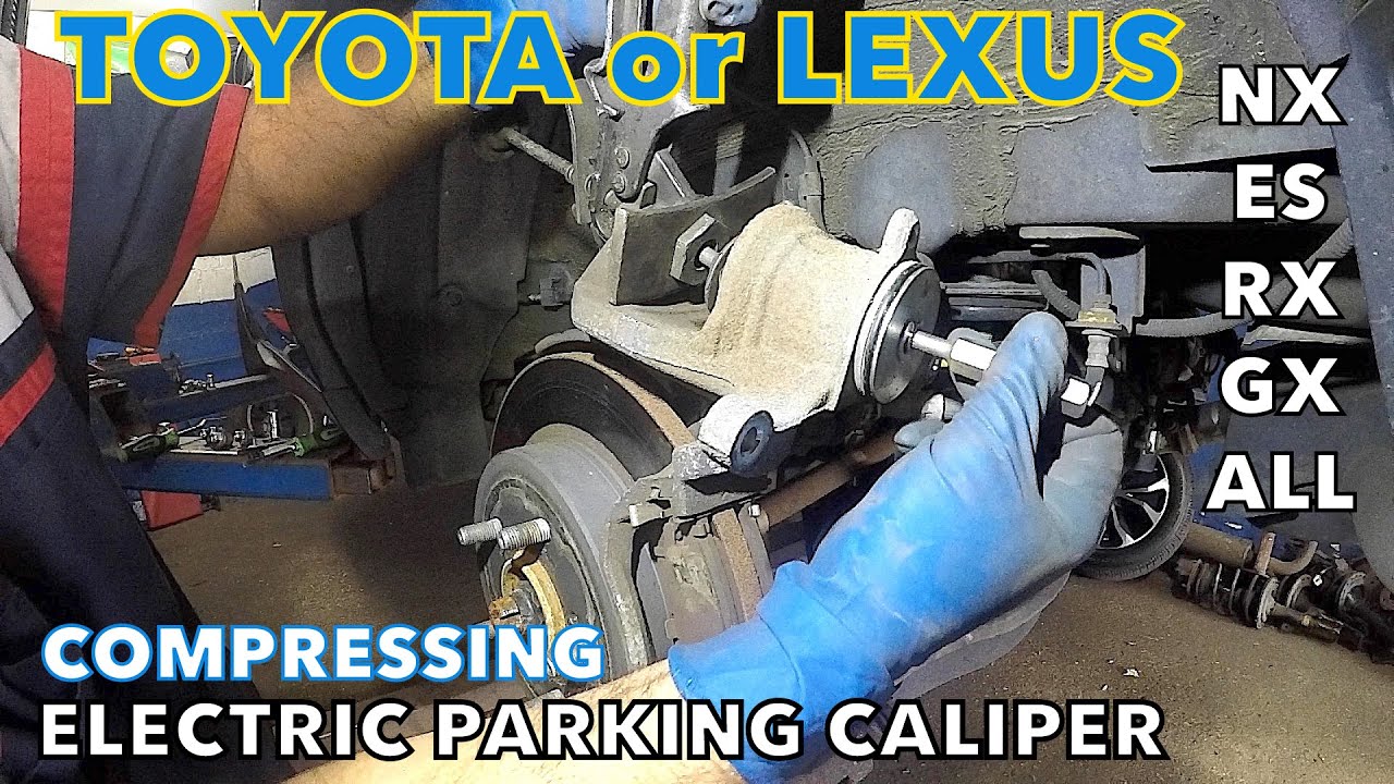 How to compress rear electrical parking caliper on Toyota or Lexus NX200t