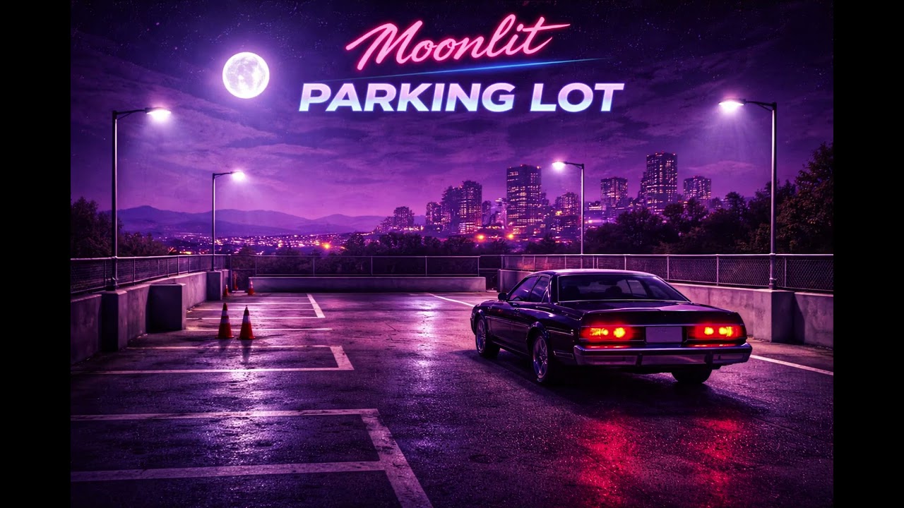 Moonlit Parking Lot 🌙 | Chill Synthwave Night Drive