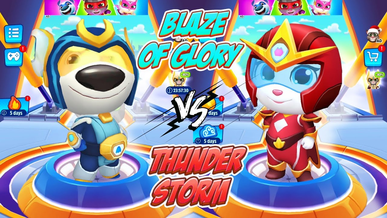 Talking Tom Hero Dash Blaze Of Glory & Thunder Storm - Hurricane Hank & Fire Arrow Angela