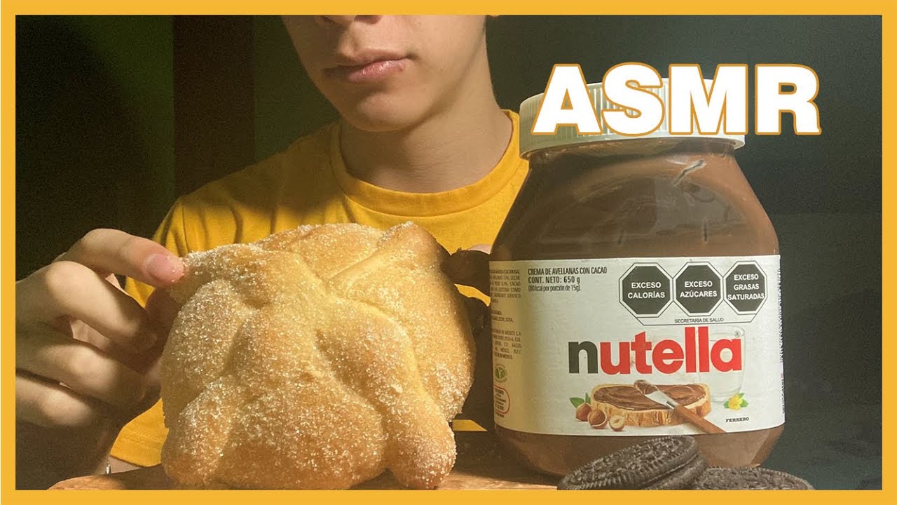 ASMR comiendo PAN DE MUERTO CON NUTELLA + GALLETAS OREO (EATING SOUNDS) | Tobi ASMR