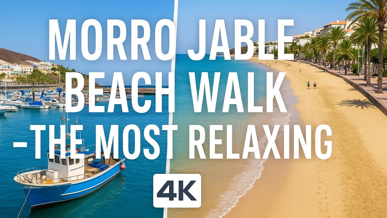 🇪🇸 Порт Морро-Хабле и прогулка по пляжу 4K | Фуэртевентура 🇪🇸
