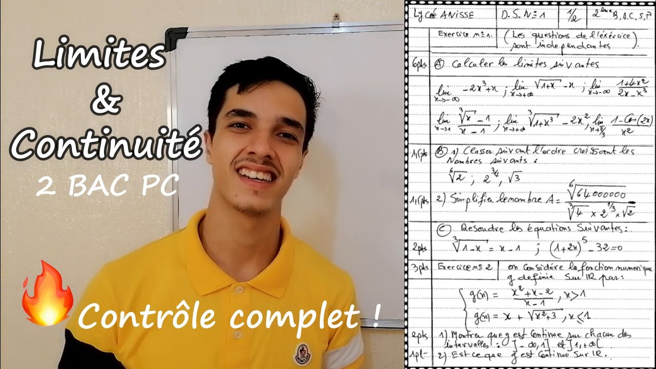 🔥Limites et continuité: Contrôle complet pour 2BAC PC