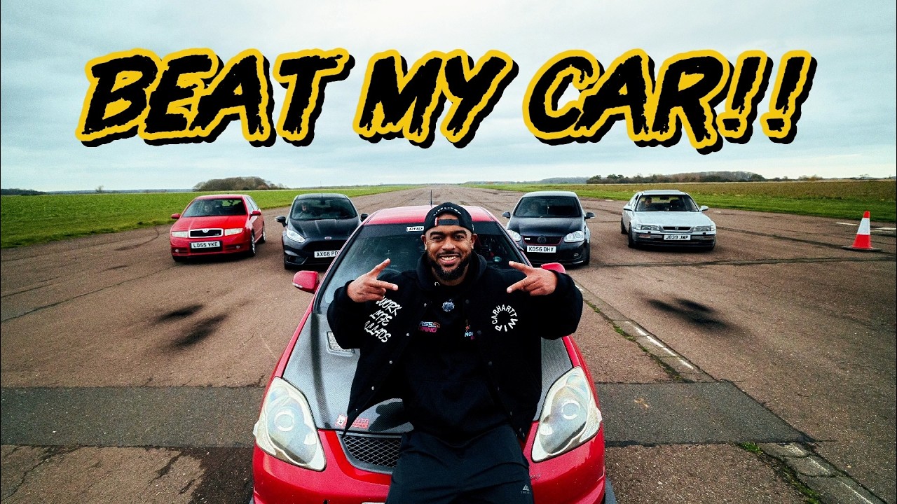 £100 DRAG RACE CHALLENGE – 4 CARS TRY TO BEAT MY QUARTER MILE!