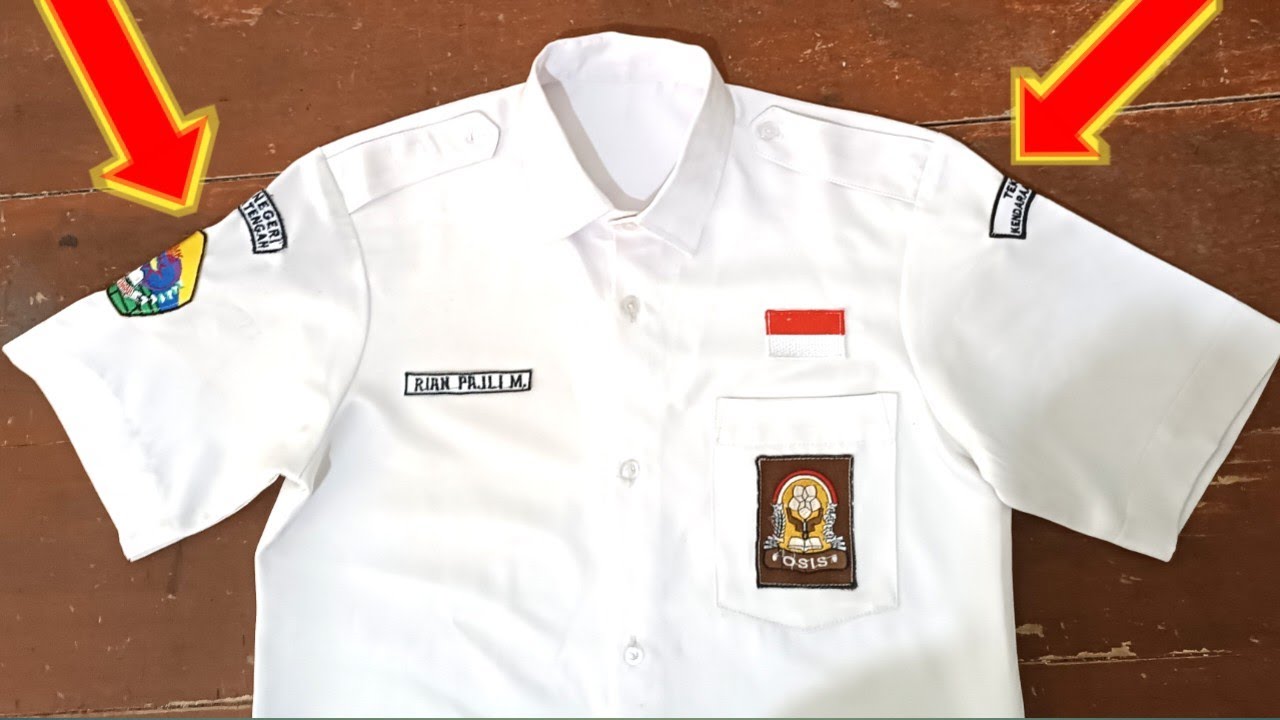 cara memasang badge, bet, atribut seragam sekolah SMK