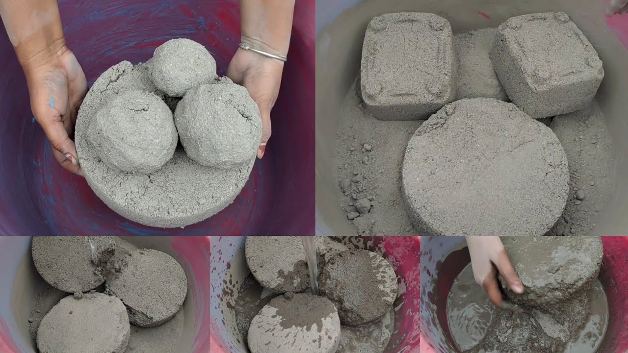 New/ Grainy sand cement crunchy crispy dry and pouring water 💦 shapes crumble|| Sa Asmr 