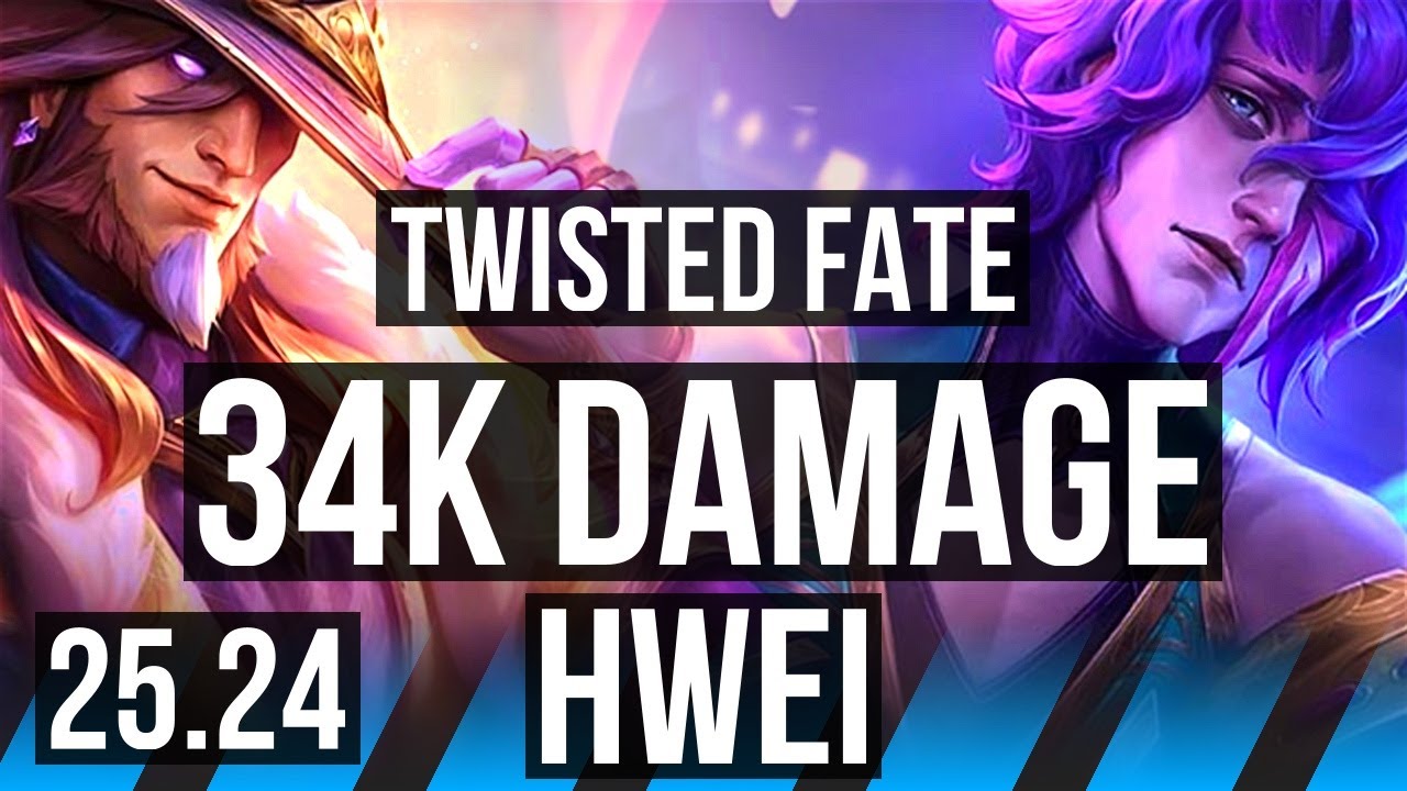 TWISTED FATE vs HWEI (MID) | 9/0/11, 34K damage | KR Master | 25.24
