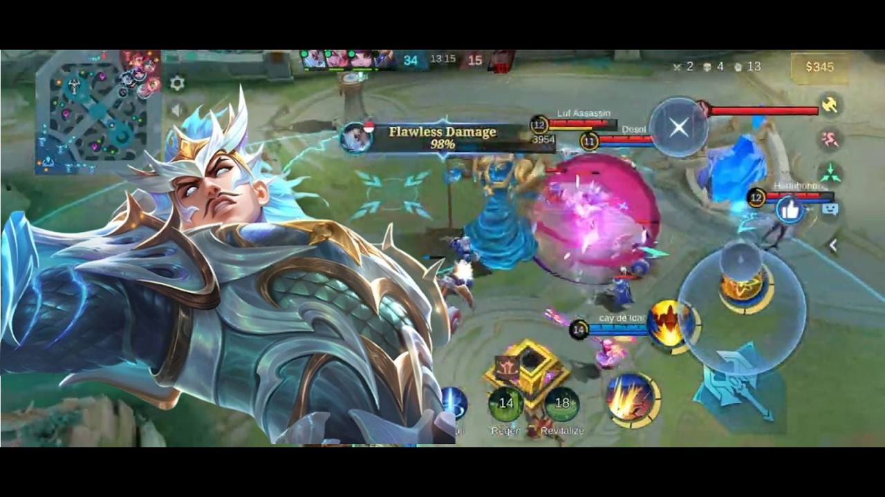 KING Gatotkaca mvp game mobile legends skin tide preserver memberikan assist 24 kill 8