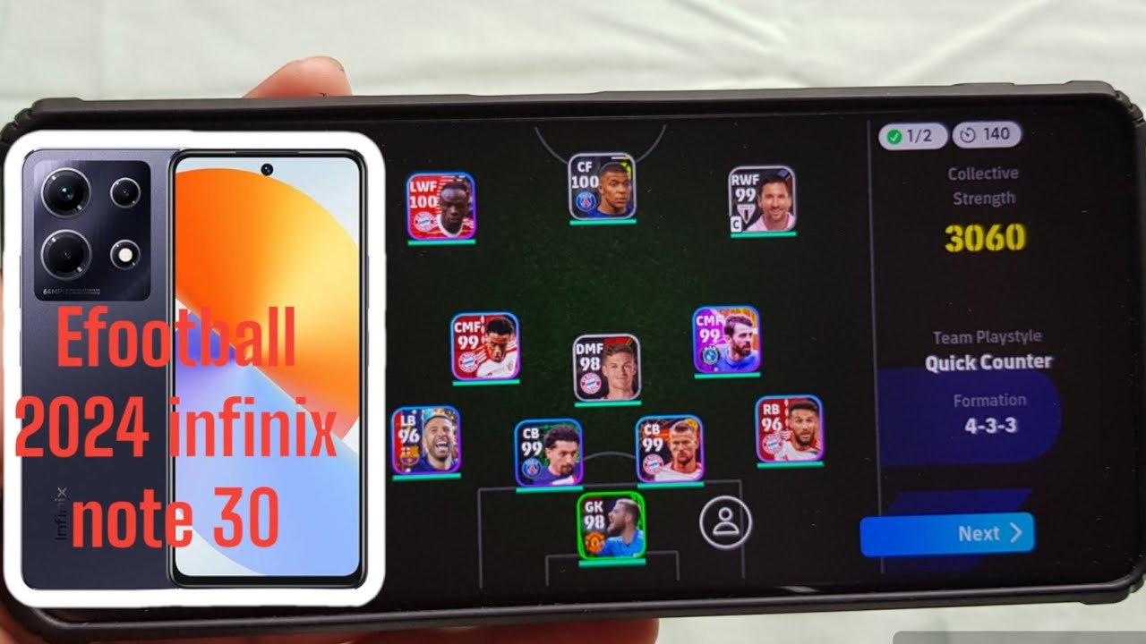 efootball 2024 mobile 💯 gameplay | infinix note 30 helio G99 HEAT? 🔥