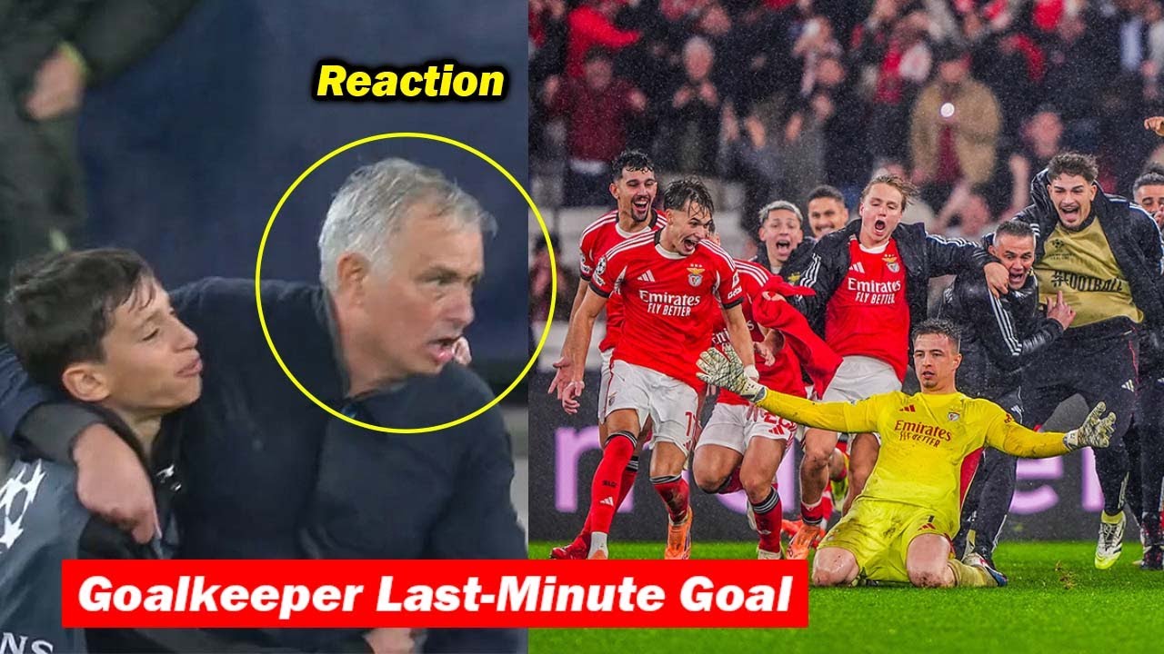 Mourinho Reaction to Goalkeeper Anatoliy Trubin Last Minute Goal vs Real Madrid