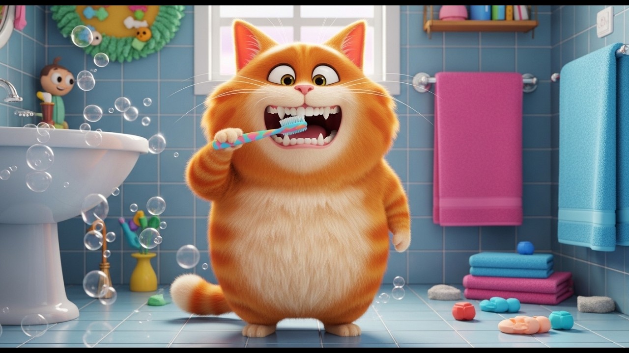 Чистим зубки с котиком 🐱 | Песенка про гигиену для детей