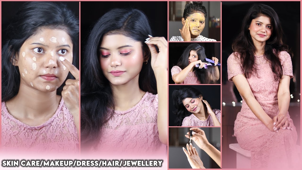 Step-By-Step FAREWELL/PARTY MAKEUP for BEGINNERS | MAKEUP/SKINCARE/DRESS/HAIR/NAIL | MAKEUP TUTORIAL