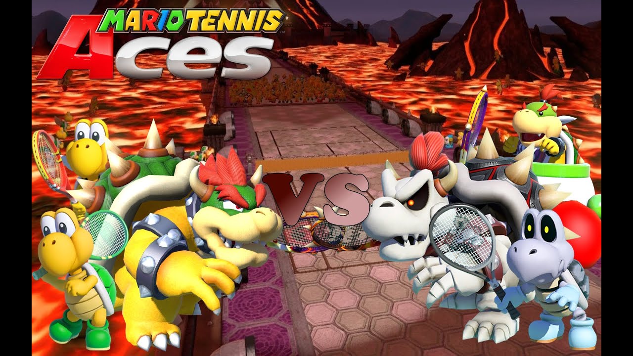 Mario Tennis Aces - Koopa Tournament (Team Bowser vs Team Dry Bowser)