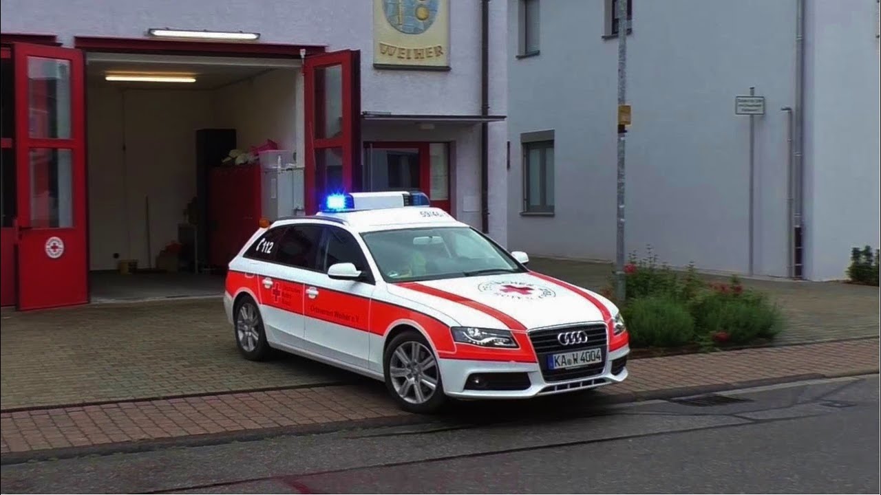 [AUDI A4 + Q5] ALARM Notfallhilfe DRK OV Weiher & EINSATZFAHRT: RTW gefolgt vom NEF